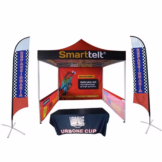 Tenda per fiere, tenda pubblicitaria con logo personalizzato, tettoia piegata